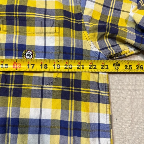 Cinch Shirt Medium Yellow Plaid Long Sleeve Button Down Western Pocket Cowboy - Picture 5 of 6